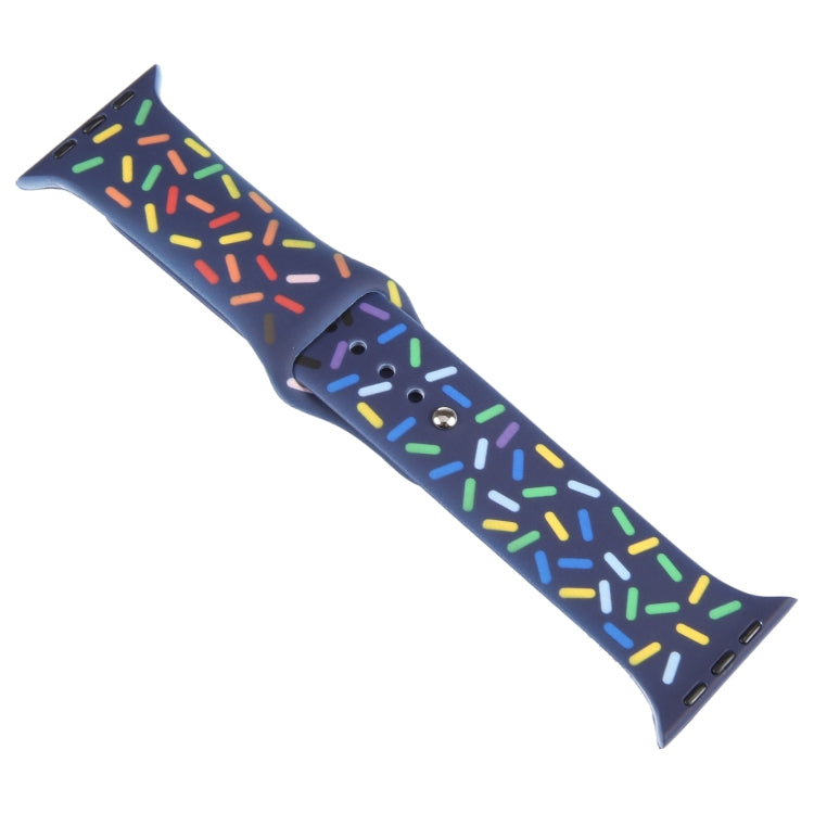 Rainbow Raindrops Silicone Watch Band For Apple Watch 8 45mm(Midnight) - Watch Bands by PMC TechLife | Online Shopping South Africa | PMC TechLife