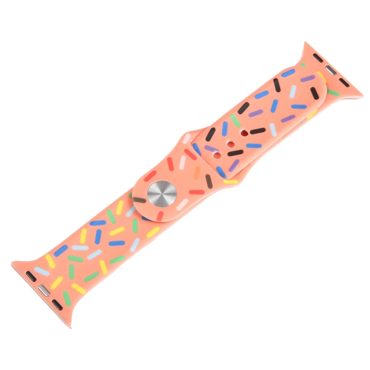 Rainbow Raindrops Silicone Watch Band For Apple Watch 8 45mm(Orange) - Watch Bands by PMC TechLife | Online Shopping South Africa | PMC TechLife