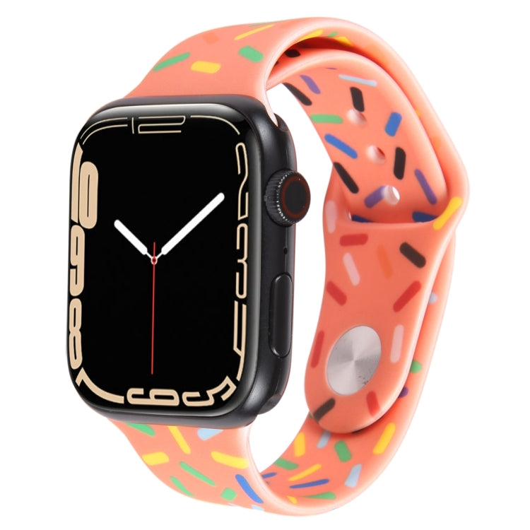 Rainbow Raindrops Silicone Watch Band For Apple Watch SE 2022 40mm(Orange) - Watch Bands by PMC TechLife | Online Shopping South Africa | PMC TechLife