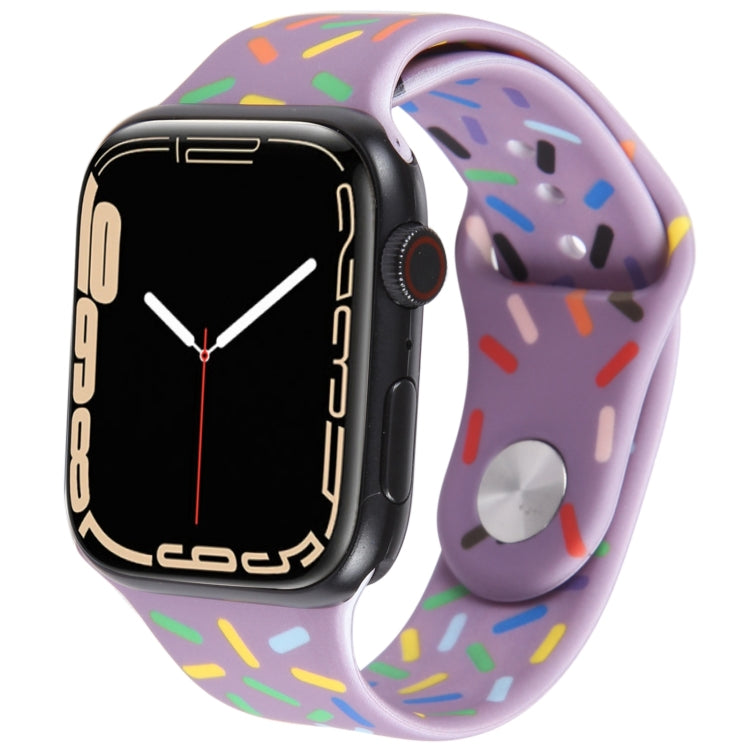 Rainbow Raindrops Silicone Watch Band For Apple Watch SE 40mm(Light Purple) - Watch Bands by PMC Jewellery | Online Shopping South Africa | PMC Jewellery