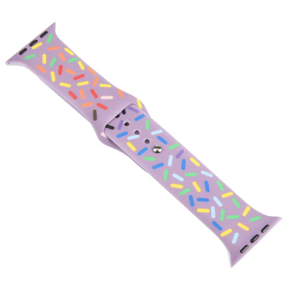 Rainbow Raindrops Silicone Watch Band For Apple Watch SE 40mm(Light Purple) - Watch Bands by PMC Jewellery | Online Shopping South Africa | PMC Jewellery