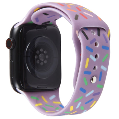 Rainbow Raindrops Silicone Watch Band For Apple Watch SE 40mm(Light Purple) - Watch Bands by PMC Jewellery | Online Shopping South Africa | PMC Jewellery