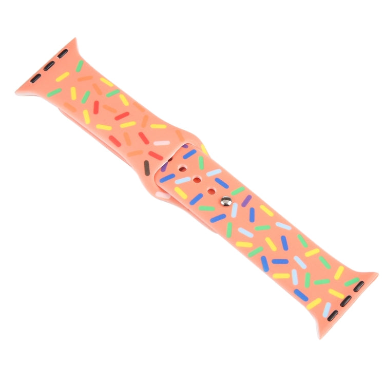 Rainbow Raindrops Silicone Watch Band For Apple Watch SE 44mm(Orange) - Watch Bands by PMC TechLife | Online Shopping South Africa | PMC TechLife