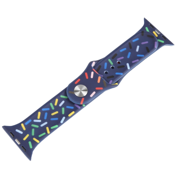 Rainbow Raindrops Silicone Watch Band For Apple Watch 6 44mm(Midnight) - Watch Bands by PMC TechLife | Online Shopping South Africa | PMC TechLife