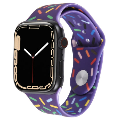 Rainbow Raindrops Silicone Watch Band For Apple Watch 5 44mm(Dark Purple) - Watch Bands by PMC Jewellery | Online Shopping South Africa | PMC Jewellery