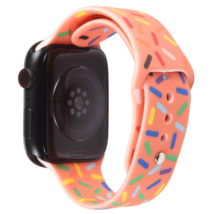 Rainbow Raindrops Silicone Watch Band For Apple Watch 5 44mm(Orange) - Watch Bands by PMC TechLife | Online Shopping South Africa | PMC TechLife