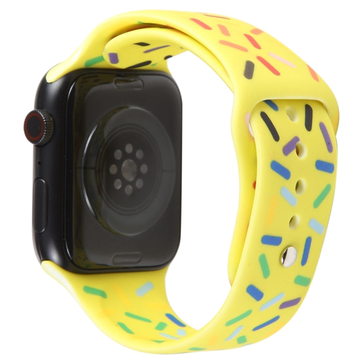 Rainbow Raindrops Silicone Watch Band For Apple Watch 3 38mm(Yellow) - Watch Bands by PMC TechLife | Online Shopping South Africa | PMC TechLife