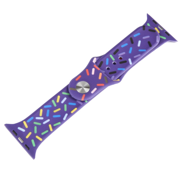 Rainbow Raindrops Silicone Watch Band For Apple Watch 3 38mm(Dark Purple) - Watch Bands by PMC TechLife | Online Shopping South Africa | PMC TechLife