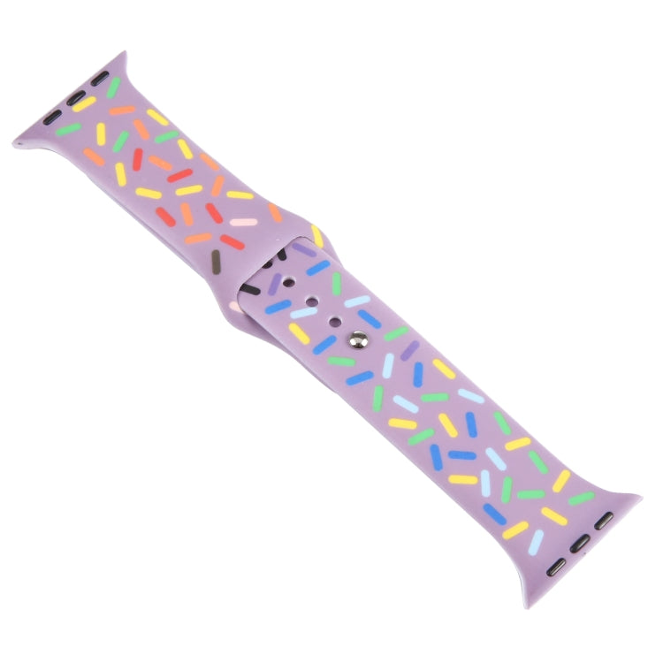 Rainbow Raindrops Silicone Watch Band For Apple Watch 2 42mm(Light Purple) - Watch Bands by PMC TechLife | Online Shopping South Africa | PMC TechLife
