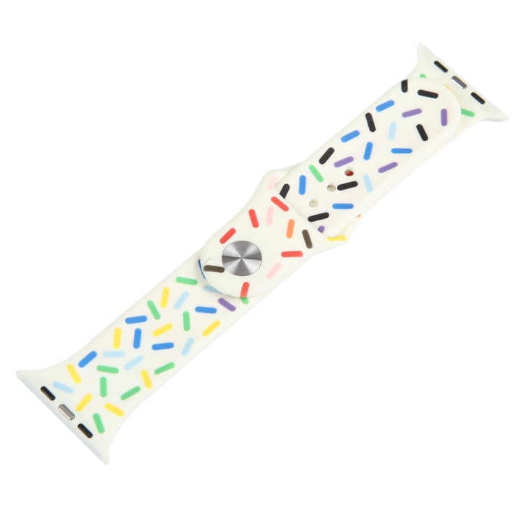 Rainbow Raindrops Silicone Watch Band For Apple Watch 2 42mm(Beige) - Watch Bands by PMC TechLife | Online Shopping South Africa | PMC TechLife