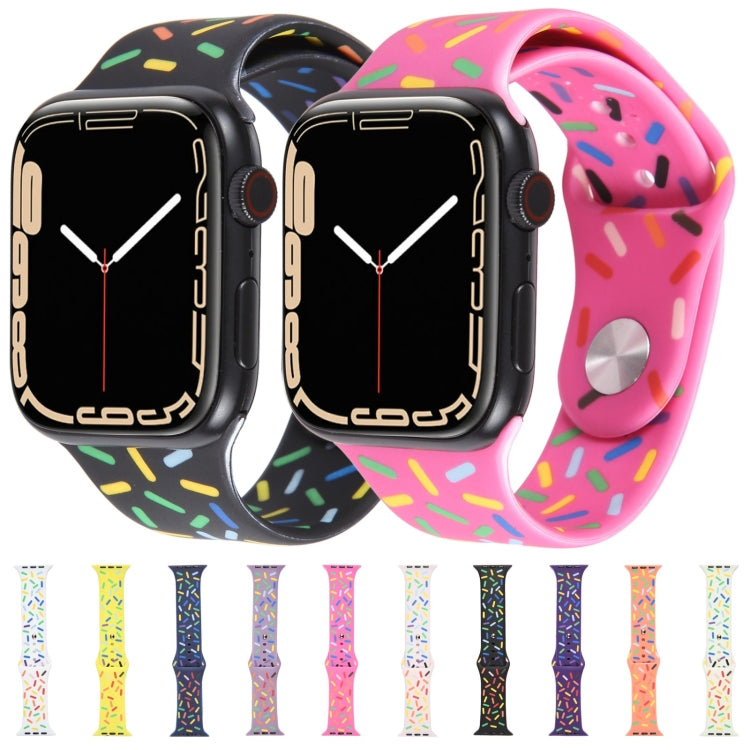 Rainbow Raindrops Silicone Watch Band For Apple Watch SE 44mm(Orange) - Watch Bands by PMC TechLife | Online Shopping South Africa | PMC TechLife