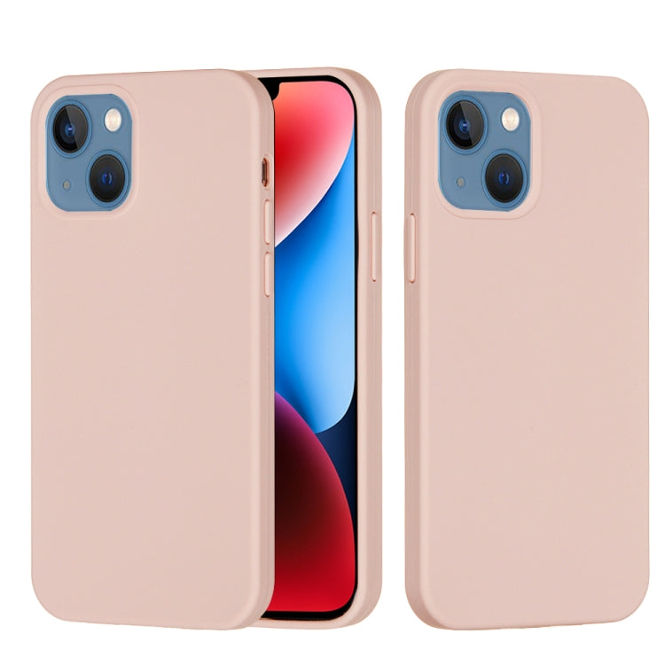 For iPhone 15 Plus Solid Color Silicone Phone Case(Sand Pink) - iPhone 15 Plus Cases by PMC TechLife | Online Shopping South Africa | PMC TechLife