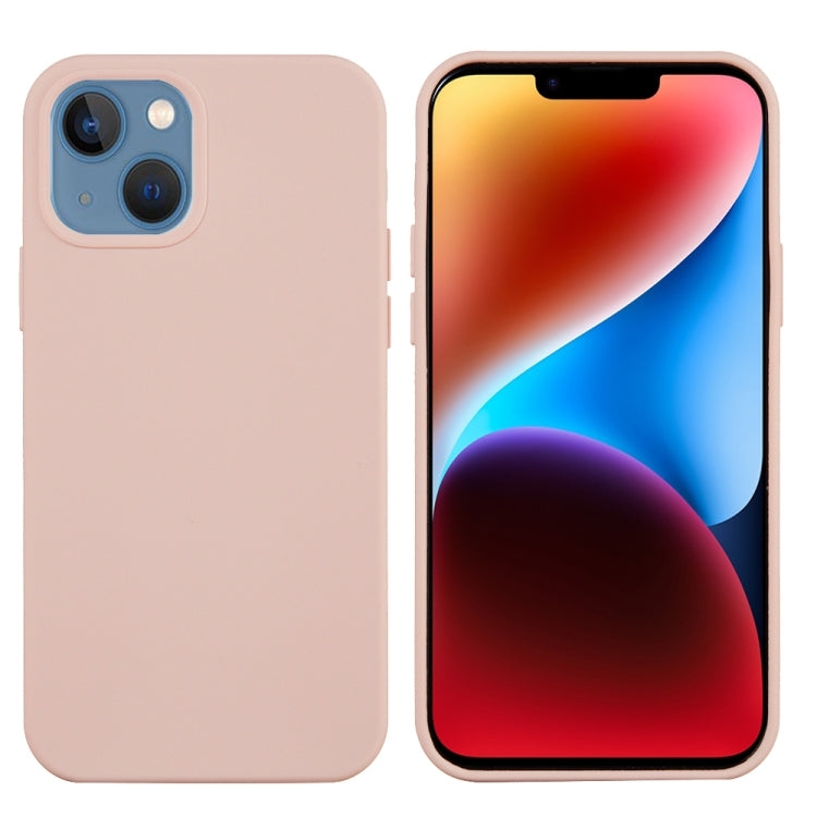 For iPhone 15 Plus Solid Color Silicone Phone Case(Sand Pink) - iPhone 15 Plus Cases by PMC TechLife | Online Shopping South Africa | PMC TechLife