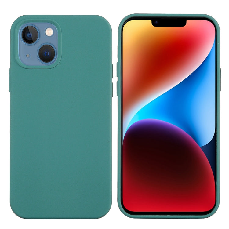 For iPhone 15 Plus Solid Color Silicone Phone Case(Pine Needle Green) - iPhone 15 Plus Cases by PMC TechLife | Online Shopping South Africa | PMC TechLife
