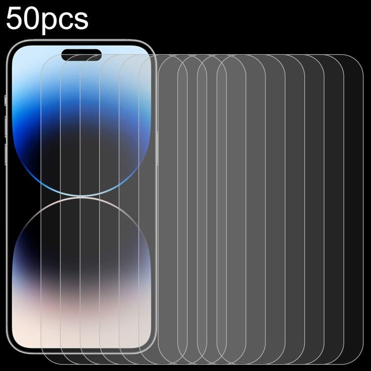 For iPhone 15 Plus / 15 Pro Max 50pcs 0.26mm 9H 2.5D High Aluminum Tempered Glass Film - Tempered Glass Film by PMC Jewellery | Online Shopping South Africa | PMC Jewellery