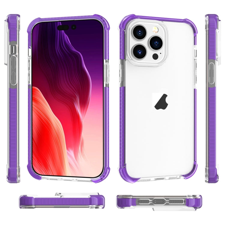 For iPhone 15 Pro Max Four-corner Shockproof TPU + Acrylic Phone Case(Purple) - iPhone 15 Pro Max Cases by PMC TechLife | Online Shopping South Africa | PMC TechLife