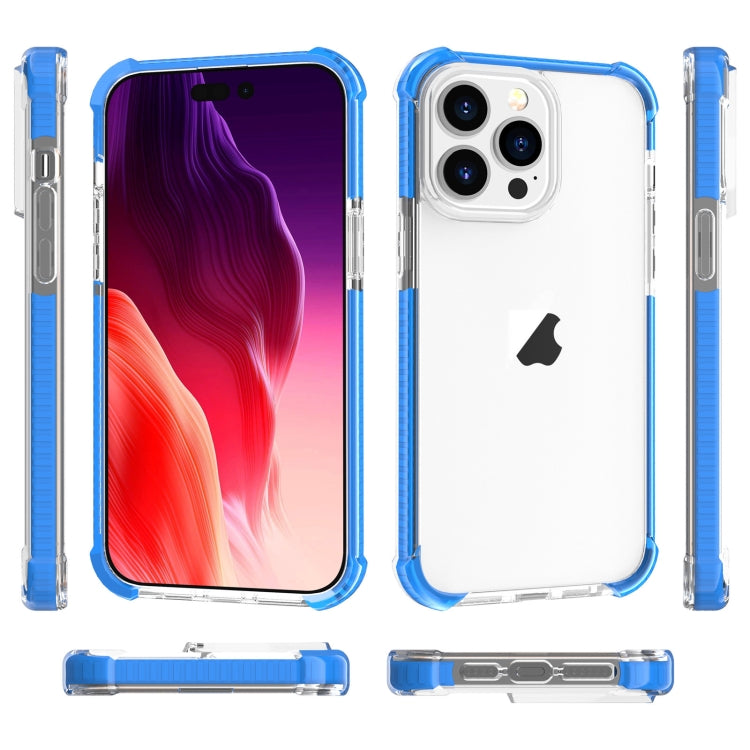 For iPhone 15 Pro Four-corner Shockproof TPU + Acrylic Phone Case(Blue) - iPhone 15 Pro Cases by PMC TechLife | Online Shopping South Africa | PMC TechLife