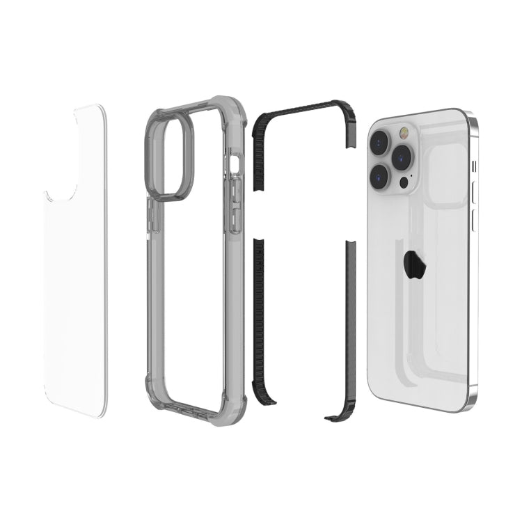 For iPhone 15 Pro Four-corner Shockproof TPU + Acrylic Phone Case(Black) - iPhone 15 Pro Cases by PMC TechLife | Online Shopping South Africa | PMC TechLife