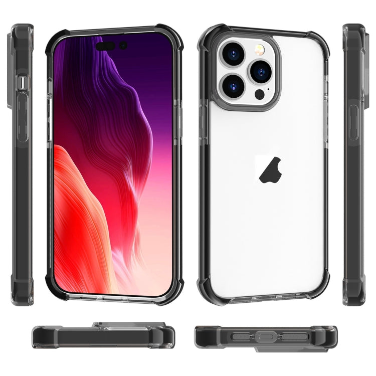 For iPhone 15 Pro Four-corner Shockproof TPU + Acrylic Phone Case(Black) - iPhone 15 Pro Cases by PMC TechLife | Online Shopping South Africa | PMC TechLife