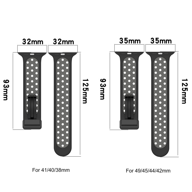 For Apple Watch Series 9 45mm Magnetic Buckle Silicone Watch Band(Black White) - Watch Bands by PMC Jewellery | Online Shopping South Africa | PMC Jewellery