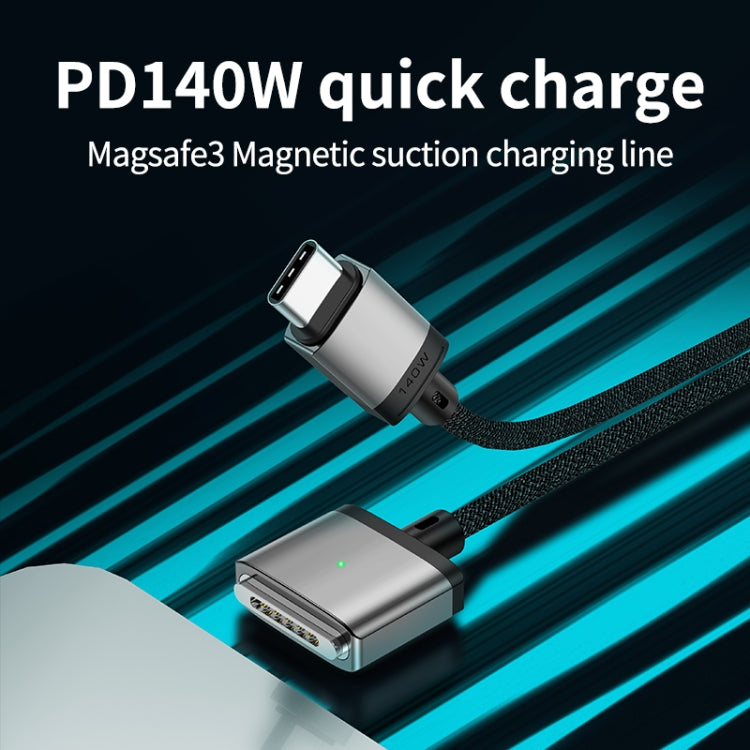 140W Type-C to Magsafe 3 Magnetic Charging Cable, Length:2m(Silver) - Cable & Adapter by PMC Jewellery | Online Shopping South Africa | PMC Jewellery