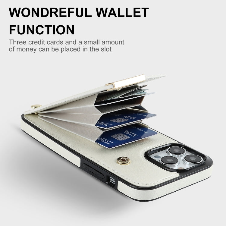 For iPhone 12 Pro Max Metal Buckle Card Slots Phone Case(White) - free shipping - PMC TechLife - Order now!