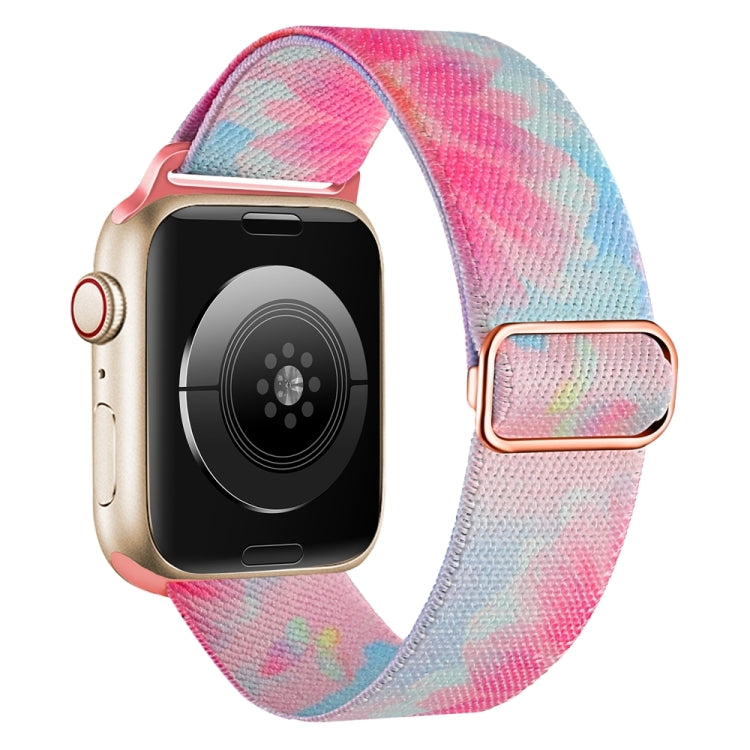 For Apple Watch SE 2022 40mm Painted Pattern Nylon Replacement Watch Band(Flower Butterfly) - Watch Bands by PMC TechLife | Online Shopping South Africa | PMC TechLife