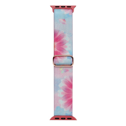 For Apple Watch 7 41mm Painted Pattern Nylon Replacement Watch Band(Flower Butterfly) - Watch Bands by PMC Jewellery | Online Shopping South Africa | PMC Jewellery