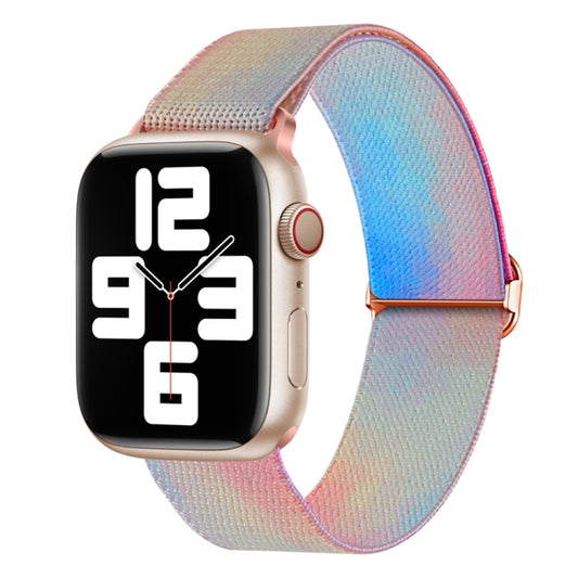 For Apple Watch 7 41mm Painted Pattern Nylon Replacement Watch Band(Symphony Aurora) - Watch Bands by PMC Jewellery | Online Shopping South Africa | PMC Jewellery