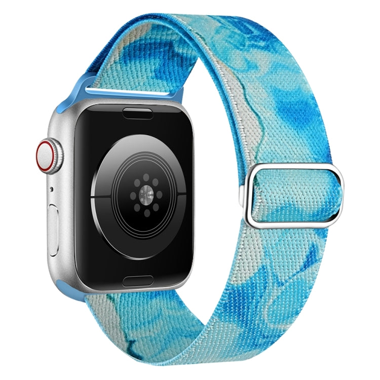 For Apple Watch 6 40mm Painted Pattern Nylon Replacement Watch Band(Ocean Blue) - Watch Bands by PMC Jewellery | Online Shopping South Africa | PMC Jewellery