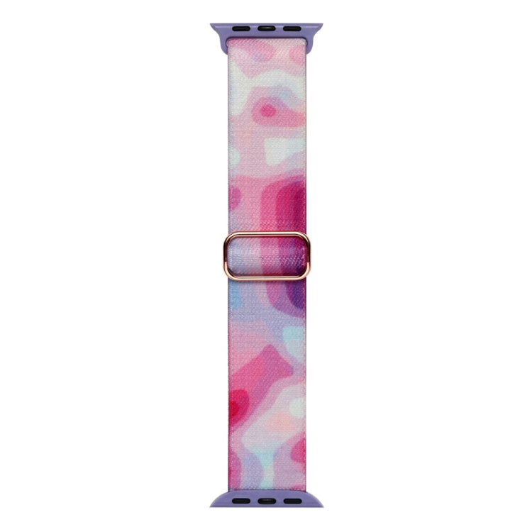 For Apple Watch 3 38mm Painted Pattern Nylon Replacement Watch Band(Ladder Purple Blue) - Watch Bands by PMC Jewellery | Online Shopping South Africa | PMC Jewellery