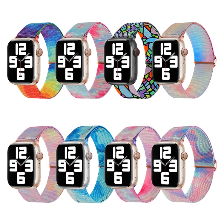 For Apple Watch 6 44mm Painted Pattern Nylon Replacement Watch Band(Liquid Colorful) - Watch Bands by PMC TechLife | Online Shopping South Africa | PMC TechLife