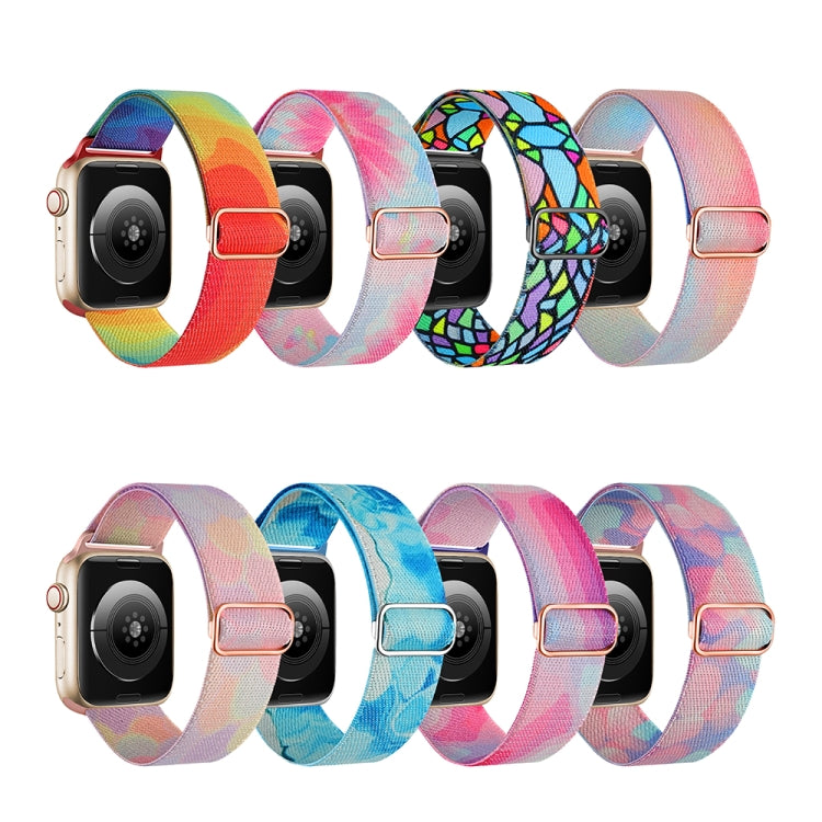 For Apple Watch SE 2023 44mm Painted Pattern Nylon Replacement Watch Band(Symphony Bubbles) - Watch Bands by PMC TechLife | Online Shopping South Africa | PMC TechLife