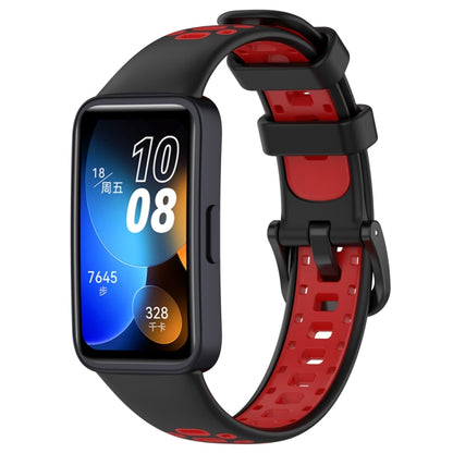 For Huawei Band 8 Two Color Silicone Replacement Watch Band(Black Red) - Watch Bands by PMC Jewellery | Online Shopping South Africa | PMC Jewellery