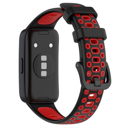 For Huawei Band 8 Two Color Silicone Replacement Watch Band(Black Red) - Watch Bands by PMC Jewellery | Online Shopping South Africa | PMC Jewellery