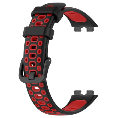 For Huawei Band 8 Two Color Silicone Replacement Watch Band(Black Red) - Watch Bands by PMC Jewellery | Online Shopping South Africa | PMC Jewellery