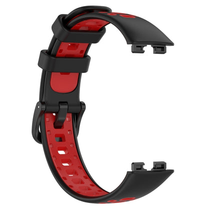 For Huawei Band 8 Two Color Silicone Replacement Watch Band(Black Red) - Watch Bands by PMC Jewellery | Online Shopping South Africa | PMC Jewellery