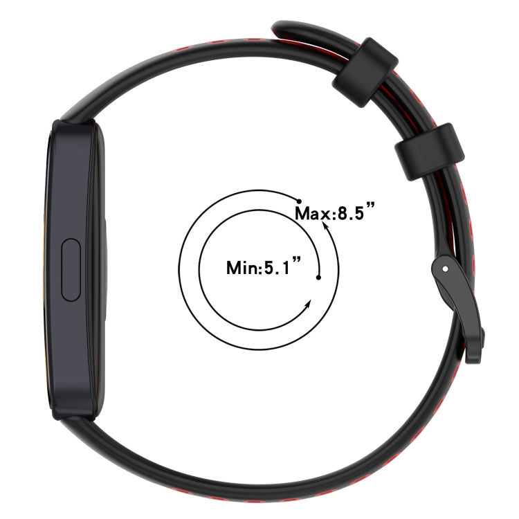 For Huawei Band 8 Two Color Silicone Replacement Watch Band(Black Red) - Watch Bands by PMC Jewellery | Online Shopping South Africa | PMC Jewellery