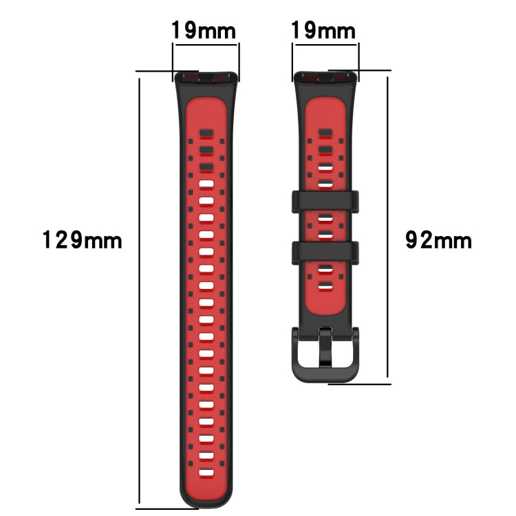 For Huawei Band 8 Two Color Silicone Replacement Watch Band(Black Red) - Watch Bands by PMC Jewellery | Online Shopping South Africa | PMC Jewellery