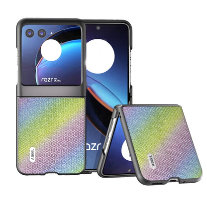 For Motorola Razr 40 Ultra ABEEL Diamond Series Black Edge Phone Case(Rainbow) - Motorola Cases by PMC Jewellery | Online Shopping South Africa | PMC Jewellery