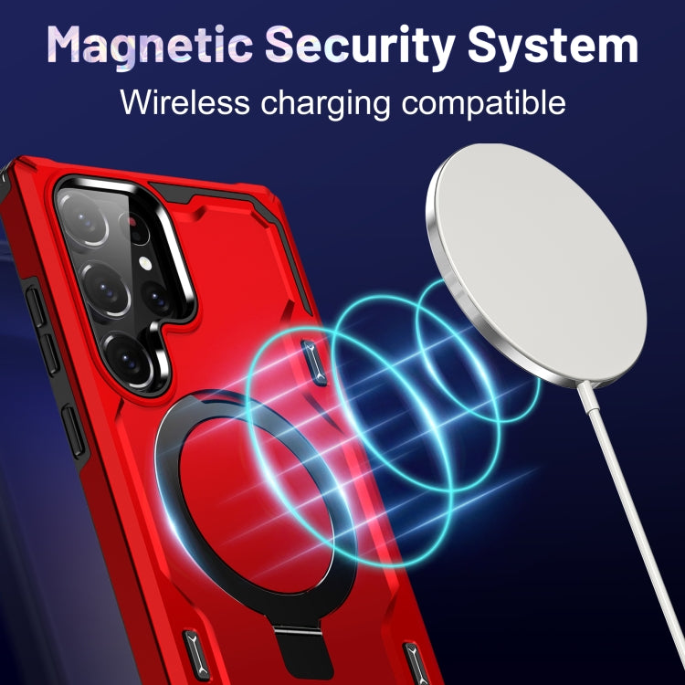 For Samsung Galaxy S23 5G Patronus MagSafe Magnetic Holder Phone Case(Red) - free shipping - PMC TechLife - Order now!