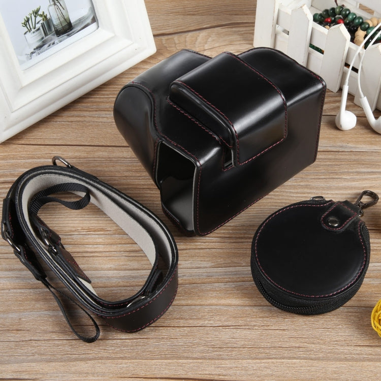 For Canon EOS R50 Full Body Magnetic Leather Camera Case Bag with Strap, Deluxe Edition(Black) - Leather Bag by PMC TechLife | Online Shopping South Africa | PMC TechLife