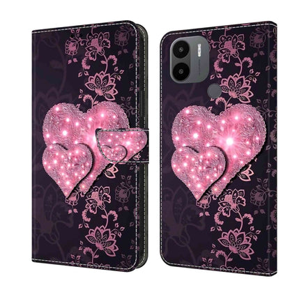 For Xiaomi Redmi A1+ / A2 / A2+ Crystal 3D Shockproof Protective Leather Phone Case(Lace Love) - Xiaomi Cases by PMC Jewellery | Online Shopping South Africa | PMC Jewellery