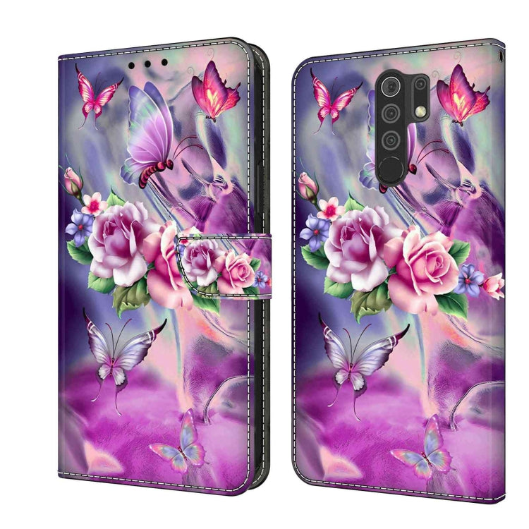 For Xiaomi Redmi 9 Crystal 3D Shockproof Protective Leather Phone Case(Butterfly) - Xiaomi Cases by PMC Jewellery | Online Shopping South Africa | PMC Jewellery