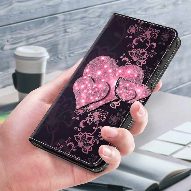 For Xiaomi Redmi 9 Crystal 3D Shockproof Protective Leather Phone Case(Lace Love) - Xiaomi Cases by PMC Jewellery | Online Shopping South Africa | PMC Jewellery