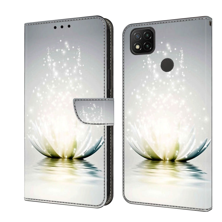 For Xiaomi Redmi 9C Crystal 3D Shockproof Protective Leather Phone Case(Light Lotus) - free shipping - PMC TechLife - Order now!