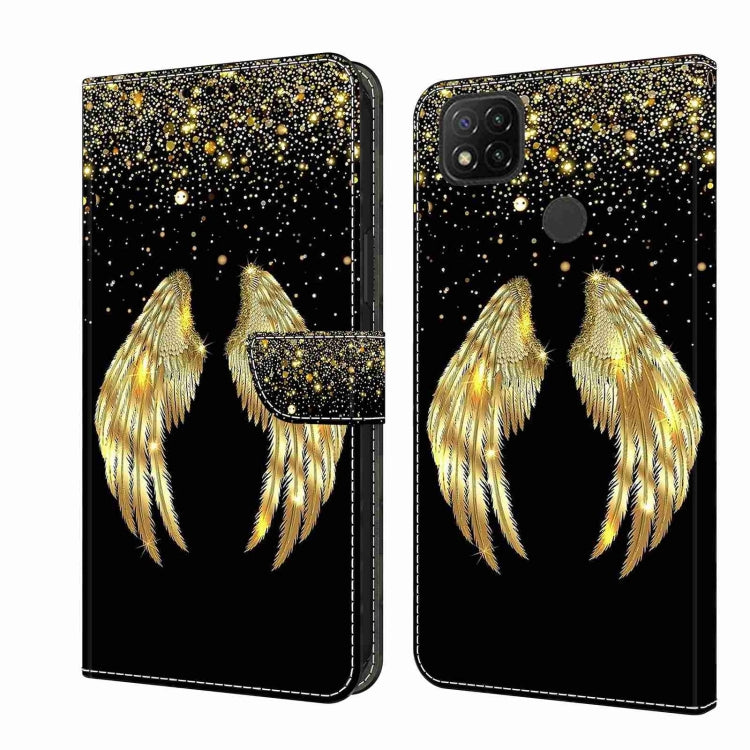 For Xiaomi Redmi 9C Crystal 3D Shockproof Protective Leather Phone Case(Golden Wings) - free shipping - PMC TechLife - Order now!
