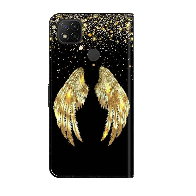 For Xiaomi Redmi 9C Crystal 3D Shockproof Protective Leather Phone Case(Golden Wings) - free shipping - PMC TechLife - Order now!