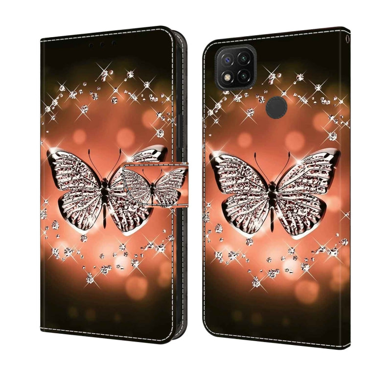 For Xiaomi Redmi 9C Crystal 3D Shockproof Protective Leather Phone Case(Crystal Butterfly) - Xiaomi Cases by PMC Jewellery | Online Shopping South Africa | PMC Jewellery