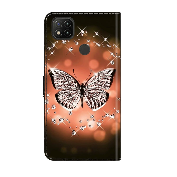 For Xiaomi Redmi 9C Crystal 3D Shockproof Protective Leather Phone Case(Crystal Butterfly) - Xiaomi Cases by PMC Jewellery | Online Shopping South Africa | PMC Jewellery